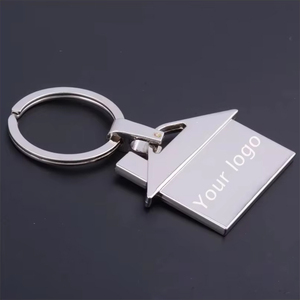 Portachiavi Economici a Forma di Casa in Lega Souvenir Artigianato in Metallo Incisione Laser Personalizzata Portachiavi in Metallo 3D Vuoto con Logo Stampato - Product Image 1