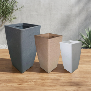 Pot de fleurs en plastique écologique moderne, vase carré, jardinières pour l'intérieur et l'extérieur, utilisation au sol, chambre à coucher, bureau - Product Image 2