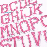 26 pièces/ensemble, appliques en lettres anglaises violettes A-Z |   Patchs en lettres à repasser, badge à coller pour vêtements, sacs, chaussures