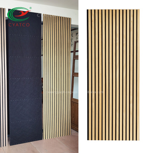 600*2400mm CYATCO décor à <span class=keywords><strong>la</strong></span> maison Akupanel placage naturel chêne panneau acoustique latte <span class=keywords><strong>laine</strong></span> <span class=keywords><strong>de</strong></span> <span class=keywords><strong>bois</strong></span> latte décorative chêne acoustique - Product Image 1