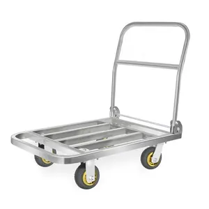 Uholan SUST-400 Square Tube Stainless Steel Platform Hand Cart Trolleys Capacity 400kg With 4 Wheels