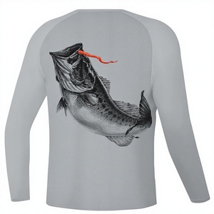 Camiseta de Pesca para Niños, Tallas Grandes, Ligera, de Secado Rápido, Impermeable, con Estampado Animal Digital, Transpirable, Protección Solar UPF 50+ - Product Image 1