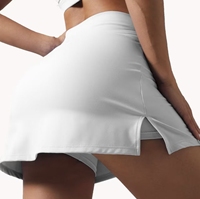 Jupe de tennis taille haute croisée en V pour femme avec short intégré, fente latérale, coupe ajustée, pour pickleball et golf, logo personnalisé