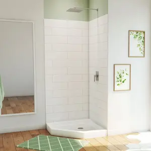 Wiselink fabrika özel mermer duş Surround beyaz mermer duş duvar paneli kültür mermer