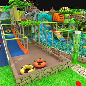 สนามเด็กเล่นในร่มสไตล์ป่า  สถานที่พักผ่อนในร่มสำหรับเด็ก  ธีมป่า  ปราสาทสนุกในร่ม  พร้อมสระบอลและแทรมโพลีน - Product Image 5