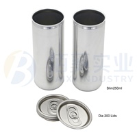 Boîtes de boisson en aluminium Sleek 200ml 202 Dia pour emballage de boisson Soda de bière Bpani pour mocktails mousseux