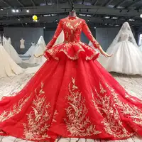 Jancember HTL1033 מוסלמי נצנצים ארוך שרוול פורמליות ערב שמלת שמלות