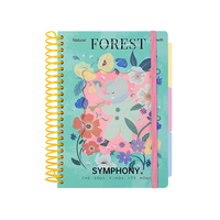 Cuaderno Espiral Forest Symphony A5, 120 Hojas, con Banda Elástica y Separadores