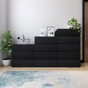 Piccolo lusso a 5 cassetti cassettiera in legno minimalista cassettiera nero per soggiorno armadi con più ripiani per alberghi - Product Image 4