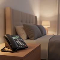 Téléphone de bureau pour hôtel avec touches de numérotation rapide, téléphone filaire pour chambre d'hôtes, idéal pour l'hôtellerie, les bureaux, les halls d'accueil et les appartements