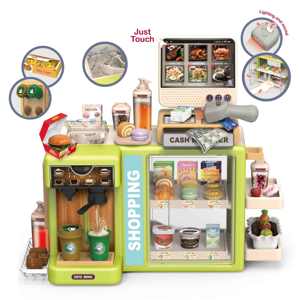 Ensemble de jeu de supermarché pour enfants de 50 cm, supermarché de luxe avec machine à café et <span class=keywords><strong>caisse</strong></span> <span class=keywords><strong>enregistreuse</strong></span> pour filles - Product Image 1