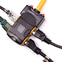Cordon de générateur de 25 pieds avec disjoncteur de surtension, NEMA L14-30P/4x5-20R, câble flexible de calibre 10 à 4 broches, rallonge d'alimentation
