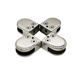 Modern tasarım 52*42*24mm ayna cilalı SUS 304 paslanmaz çelik 8-10mm cam klipler yarım yuvarlak U/D şekilli cam kelepçeleri - Product Image 1