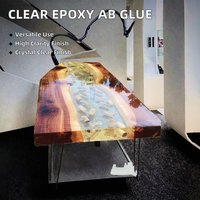3:1 cristal clair résine époxy AB colle mastic liquide pour le travail du bois pour la construction de la table de rivière outil de versement durable