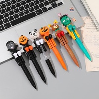 Robot pena tinju hadiah Halloween pena baru keren lucu dengan lengan pukulan dan tombol renyah suara 1mm pulpen menulis mulus