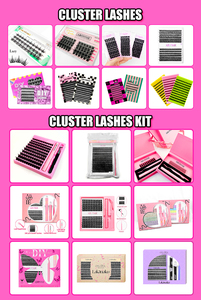 Abonnie wispy lông mi cụm nhãn hiệu riêng DIY Lash phần mở rộng Kit bán buôn biểu tượng tùy chỉnh chồn Fluffy tự nhiên cụm Lash cuốn sách - Product Image 6