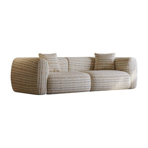 French retro cream style fabric sofa, lazy straight <b>white</b> couch, suitable for villas, large flats and all-sized living rooms - Product Image 5