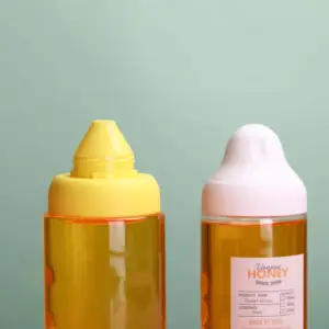 180 ml 300 ml runde form kunststoff Honig-Verpackungsflasche für Honig Lebensmittel-Klasse-Behälter