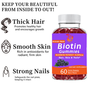 Wellbody OEM/ODM Biotin Gummies Beauty Supplement for Skin Whitening Support Healthy <b>Metabolism</b> 5000mcg Biotin Gummies - Product Image 3