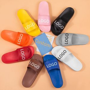 Custom Logo Unisex Slide <b>Slippers</b> Non-Slip Thick Sole Indoor Outdoor Home <b>Slippers</b> - Product Image 1