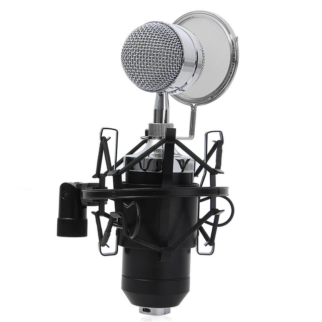 Hot Selling Sound Studio Recording Condenser Microphone With Stand Holder for Personal Audio Recording