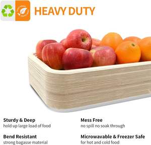 Plateaux alimentaires carrés jetables extra larges <span class=keywords><strong>de</strong></span> 14 pouces, robustes, pour écrevisses, homards, desserts, <span class=keywords><strong>fruits</strong></span> <span class=keywords><strong>de</strong></span> <span class=keywords><strong>mer</strong></span>, grillades et fêtes - Product Image 3