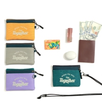 Pochette de voyage multi-zippée pour passeport en tissu Oxford, antivol, avec cordon détachable
