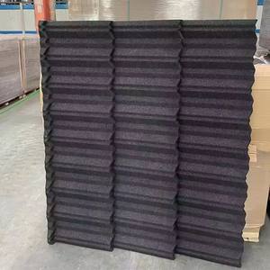 <span class=keywords><strong>Tuile</strong></span> de <span class=keywords><strong>toiture</strong></span> en métal revêtue de pierre, anti-décoloration, anti-moisissure, pour extérieur, à bord incliné - Product Image 4