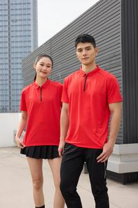 T-shirts et polos à col rabattu et fermeture éclair partielle, vêtements de travail respirants à manches courtes pour activités de plein air - Product Image 1