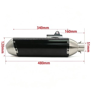 Tubo de Escape para Motocicleta de 470 mm de Longitud y 51 mm de Diámetro de Entrada, Silenciadores FMF 4T con Soporte, Universales para Motocicletas, Motocross, Scooters, Escape <span class=keywords><strong>Moto</strong></span> - Product Image 2