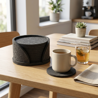 Sous-verre rond en feutre 3 mm, tapis de tasse non tissé, dessous de tasse, protection de table résistante à la chaleur pour café, thé et boissons