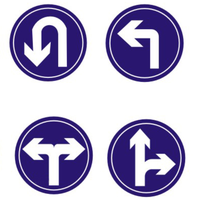 Panneau de signalisation de direction de stationnement sans feuille d'aluminium réfléchissante avec flèches blanches, panneau de guidage de taille personnalisée pour la direction des voies de garage