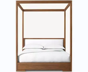 2023 Sell Like Hot Cakes Muebles de <span class=keywords><strong>estilo</strong></span> inglés King Size <span class=keywords><strong>Cama</strong></span> doble de madera maciza de lujo - Product Image 1