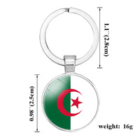 Porte-clés Drapeau de la Libye en Verre de Qualité, Accessoire de Sac, Pendentif, Anneau Porte-clés, Design National des Pays, Personnalisé, Vente en Gros à Bas Prix