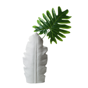 แจกันเซรามิกสีขาวสไตล์นอร์ดิก รูปใบกล้วย สำหรับตกแต่งบ้าน ห้องนั่งเล่น ชุดแจกันดอกไม้ทันสมัย 3 ใบ สีขาว สำหรับดอกพลัมฤดูใบไม้ผลิ - Product Image 5