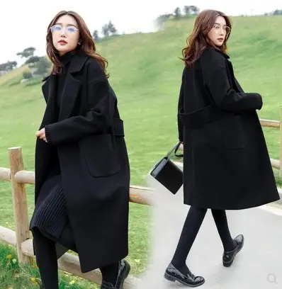 Z69612 New Arrival Rắn Dài Áo Khoác Mùa Thu Và Mùa Đông Womens Áo Khoác Cộng Với Kích Thước Len Coat