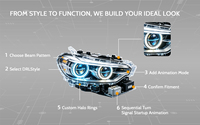 Feux avant de voiture à LED pour Angel Eyes F30, phare pour BMW F30 F35 318 320 325 328 330 335 Année 2013-2015
