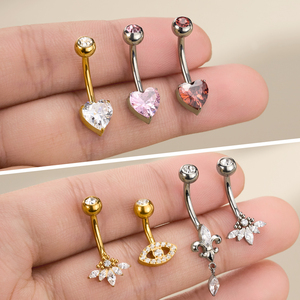 टॉपश बॉडी भेदी आभूषण सेट डीवीडी सोने का टाइटेनियम पेट बटन, महिलाओं के लिए सोने का टाइटेनियम पेट बटन, महिलाओं के लिए - Product Image 4