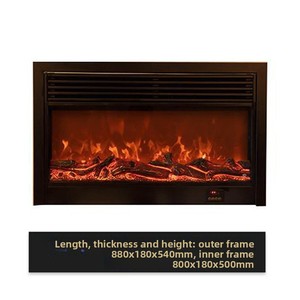 Chimenea Electrónica Integrada con Simulación de <span class=keywords><strong>Fuego</strong></span>, Control Remoto y Batería Incluida - Decoración para el Hogar, Estufa de Calefacción - Product Image 2