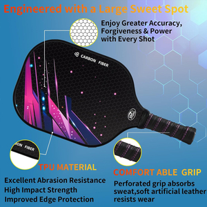 Pala de Pickleball Profesional Ligera de Carbono, Nucleo Panal Termoformado, Excelente Efecto de Giro, <span class=keywords><strong>Apta</strong></span> para Entrenamiento Diario y Ocio - Product Image 2