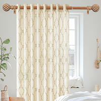 Tringle à rideau décorative en grain de bois de ferme rustique de 1 ''de diamètre pôle de draperie en métal réglable pour fenêtres