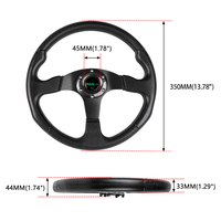 Volant de course sport pour voiture de drift de 14 pouces, volant universel plat à 6 boulons en PU