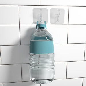 Porte-manteau <span class=keywords><strong>mural</strong></span> en PVC transparent et acier inoxydable, auto-adhésif, crochet pour <span class=keywords><strong>sac</strong></span>, chapeau, salle de bain, salon - Product Image 2