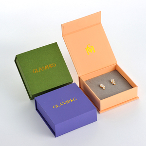 GLAMPKG Custom Gold Logo Luxury Folding Magnetic Storage Paper Foldable Necklace Stud <b>Earring</b> Bracelet Packaging Jewelry <b>Box</b> - Product Image 6
