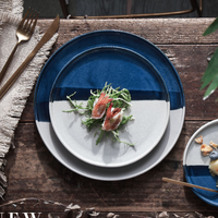 Service de vaisselle LovingHome pour dîner, décoration de la maison, design unique, style vintage, assiettes à dîner émaillées en porcelaine