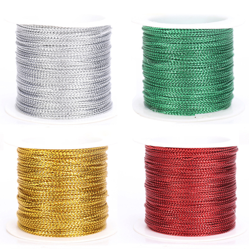 Gold Silver Round Rubber Cord Rope