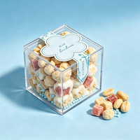 Boîte carrée transparente en plastique alimentaire SUNSHING, boîte à bonbons en acrylique, emballage cadeau pour bonbons, desserts, présentoirs de mariage