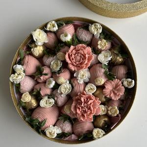 Caja de Regalo Redonda de Cartón para Dulces, con Borde Plano, para Envasado de Alimentos, con Diseño de Chocolate y Fresa - Product Image 2