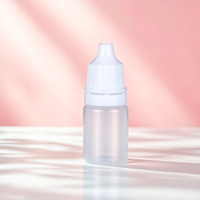 Flacon en plastique PE transparent rond tendance de 3ml, 5ml, 10ml, 15ml, 20ml, 30ml, 50ml, 100ml avec bouchon blanc pour emballage de liquides