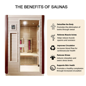 ICEMEND Sistema Combinado de Bañera de Inmersión Fría Tradicional de Madera y Sauna de Vapor Seco, de Cedro Rojo Sólido, para Relajación Personal - Product Image 4